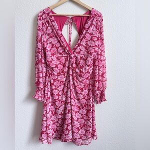 Julia Jordan Pink Floral Long Sleeve Dress | Size 12
